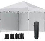 Outsunny Faltpavillon,, Wei&szlig;, Metall, 297x274x297 cm, Sonnen- & Sichtschutz,