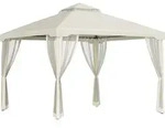 Outsunny Pavillon,, Creme, Kunststoff, 294x265x294 cm, Sonnen- & Sichtschutz,