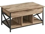 Mid.you Couchtisch, Schwarz, Eiche, Metall, Holzwerkstoff, rechteckig, eckig,