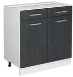 Vicco K&uuml;chenunterschrank, Schwarz, Wei&szlig;, Holzwerkstoff, 1 F&auml;cher, 2...