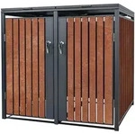 Ml-Design M&uuml;lltonnenbox, Rotbraun, Metall, 240 L, Rechteckig, 80x116.3x132 cm,