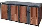 Ml-Design M&uuml;lltonnenbox, Rotbraun, Metall, 240 L, Rechteckig, 80x116.3x264 cm,