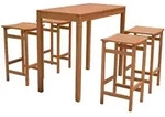 Gardenson Gartenbarset, Eukalyptusholz, Holz, 5-teilig, Eukalyptusholz, Hartholz,