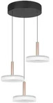 Trio Leuchten Led-Pendelleuchte Celeste, Braun, Wei&szlig;, Metall, Glas, 200 cm, Lampen &