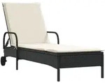 vidaXL Sonnenliege, Creme, Kunststoff, Rechteckig, 161x87x61 cm, Gartenm&ouml;bel,
