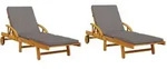 vidaXL Sonnenliege, Braun, Holz, 68x83x200 cm, Gartenm&ouml;bel, Gartenliegen