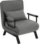 Woltu Schlafsessel, Dunkelgrau, Metall, Rechteckig, 65x78x75 cm, Wohnzimmer, Sessel,