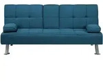 Beliani 3-Sitzer-Schlafsofa, Blau, Textil, 168x77x81 cm, Wohnzimmer, Sofas &...