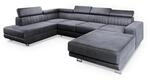Masseno Wohnlandschaft, Grau, Metall, 5-Sitzer, U-Form, 335x89x190 cm, Wohnzimmer,