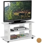 Relaxdays Tv-Board, Wei&szlig;, Holzwerkstoff, Textil, Papier, 80x45x40 cm, Wohnzimmer, TV