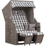 Gardenson Strandkorb, Holz, Pinie, Karo, 120x160x80 cm, Gartenm&ouml;bel, Strandk&ouml;rbe