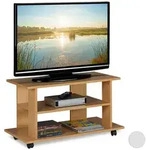 Relaxdays Tv-Board, Hellbraun, Holzwerkstoff, Textil, Papier, 80x45x40 cm,