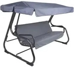 Gardenson Hollywoodschaukel, Anthrazit, Metall, Textil, 132x171x209 cm, wetterfest,