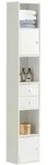 SoBuy Hochschrank, Wei&szlig;, Holzwerkstoff, 33x188x24 cm, Badezimmer,