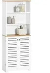 SoBuy Hochschrank, Wei&szlig;, Holzwerkstoff, 60x160x30 cm, Badezimmer,