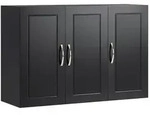 SoBuy H&auml;ngeschrank, Schwarz, Holzwerkstoff, 90x60x30 cm, Badezimmer,