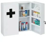 Relaxdays Medizinschrank, Wei&szlig;, Metall, 53x53.5x19 cm, Badezimmer,