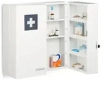 Relaxdays Medizinschrank, Wei&szlig;, Metall, 53x53x21.5 cm, Badezimmer,