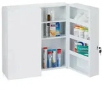 Relaxdays Medizinschrank, Wei&szlig;, Metall, 52.5x53x19.5 cm, Badezimmer,