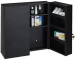 Relaxdays Medizinschrank, Anthrazit, Metall, 53x53.5x19 cm, Badezimmer,