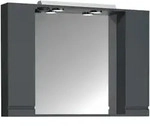 Mid.you Spiegelschrank, Anthrazit, Holzwerkstoff, 4 F&auml;cher, 100x71x14 cm,