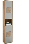 Mid.you Hochschrank, Hellgrau, Eiche Wotan, Kunststoff, 2 F&auml;cher, 40x190x30 cm,
