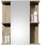 Mid.you Spiegelschrank, Eiche, Glas, 1 F&auml;cher, einzeln stellbar, 60x71x20 cm,