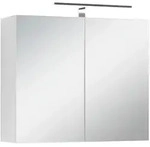 Mid.you Spiegelschrank Spree, Wei&szlig;, Glas, 2 F&auml;cher, 70x60x20 cm, FSC Mix,