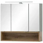 Stylife Spiegelschrank Smilla, Eiche, Pastellgr&uuml;n, Metall, 3 F&auml;cher, F,