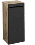 Mid.you Unterschrank, Schwarz, Eiche, Kunststoff, 1 F&auml;cher, einzeln stellbar,