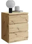 Mid.you Nachtschrank, Eiche, Kunststoff, 3 Schublade(n) Schubladen, 45x61.4x38...
