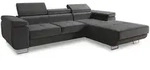 Sofnet Ecksofa, Grau, Textil, 5-Sitzer, Ottomane rechts, L-Form,Rechteckig, 282x204