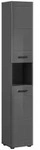 Mid.you Hochschrank Soft, Grau Hochglanz, Kunststoff, 3 F&auml;cher, 30x180x30 cm,