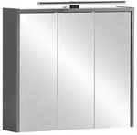Stylife Spiegelschrank Palermo, Anthrazit, Glas, 6 F&auml;cher, 65x62.7x16 cm, Made in