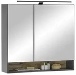 home24 Spiegelschrank Denver, Schwarz, Holzwerkstoff, 1 F&auml;cher, 80x75x22 cm,...