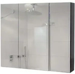 MCW Spiegelschrank, Schwarz Hochglanz, Holz, Altholz, 80x70x16 cm, Badezimmer,
