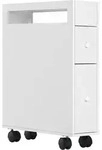 Homcom Badezimmerschrank, Wei&szlig;, Kunststoff, 1-Sitzer, 2 Schubladen, 49.5x66x16...
