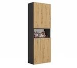 kommodly Bad, Eiche Artisan, Anthrazit, Holzwerkstoff, 60x174x30 cm, Badezimmer,