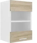 Mid.you K&uuml;chenoberschrank, Wei&szlig;, Sonoma Eiche, Glas, Holzwerkstoff, 1 F&auml;cher,