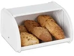 Relaxdays Brotkasten, Wei&szlig;, Metall, 26x13.5x21 cm, K&uuml;chenzubeh&ouml;r,...