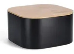 Zeller Present Brotkasten, Schwarz, Holz, Bambus, quadratisch, 27x27x15 cm,