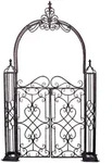 Gardenson Gartenpforte, Schwarz, Metall, 150x245x23.5 cm, Gartenzubeh&ouml;r, Gartendeko