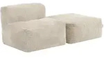 icon Sitzsack-Sofa, Beige, Textil, 2-Sitzer, 185x46x95 cm, Oeko-Tex&reg; Standard 100,