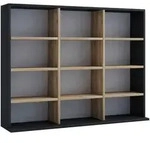 Mid.you Regal Megosa, Schwarz, Honigeiche, Holzwerkstoff, 9 F&auml;cher, 102x82x23 cm,