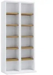 Mid.you Cd-Regal Milano, Wei&szlig;, Honigeiche, Holzwerkstoff, 10 F&auml;cher, 42x91.8x20 cm,