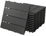 ECD-Germany Terrassenfliese, Anthrazit, Holzwerkstoff, wetterfest-Zonen, Quadratisch,