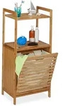 Relaxdays W&auml;scheschrank, Hellbraun, Holz, Textil, Holzwerkstoff, 45.5x100x33.5...