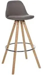 CLP Barhocker, Taupe, Holz, 38x99x44 cm, Esszimmer, Barm&ouml;bel, Barhocker