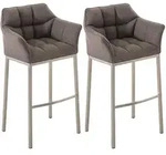 CLP Barhocker, Grau, Metall, 64x110x48 cm, Esszimmer, Barm&ouml;bel, Barhocker