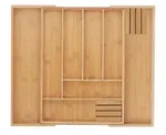 Relaxdays Besteckkasten, Hellbraun, Holz, Holzwerkstoff, 52x5x43 cm, K&uuml;chenzubeh&ouml;r,